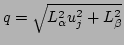 $q = \sqrt{L_\alpha^2 u_j^2 + L_\beta^2}$