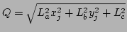 $Q = \sqrt{L_a^2 x_j^2 + L_b^2 y_j^2 + L_c^2}$